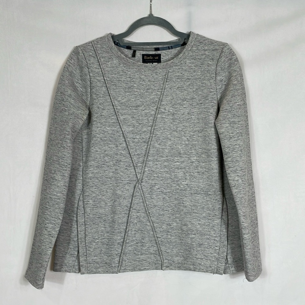 Barbour Summer Tartan Top Size 4 Gray Long Sleeve EUC
